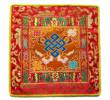 Tibetische Decke - Altardecke - Endloser Knoten - Lotus Brokat  - Lotos - gelb - Nepal 