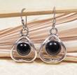 Ohrringe schwarzer Onyx - 925er Sterling Silber - Nepal