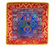 Tibetische Decke - Altardecke - Doppel Dorje Vajra - Lotus Brokat  - Lotos - blau - Nepal 