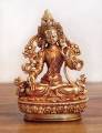 Weisse Tara - White Tara Statue aus Bronze  - Retterin - feuervergoldet - Nepal 