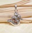 Anhänger OM - AUM - graviert - 925er Sterling Silber - Nepal