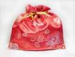 Beutel aus Brokat � Geschenkverpackung � 20x20cm - Schmucktasche � rot - Nepal