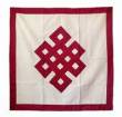 Tischdecke Endloser Knoten - 88x88cm - Baumwolle - Gl&uuml;ckssymbol - maroon - Nepal 