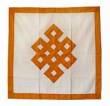 Tischdecke Endloser Knoten - 88x88cm - Baumwolle - Glückssymbol - orange - Nepal 