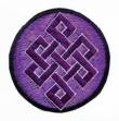 Gestickter Aufn&auml;her - Patch - Endloser Knoten - violett - Nepal