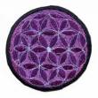 Gestickter Aufn&auml;her - Patch - Blume des Lebens - violett - Nepal