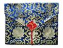 Tibet Buch Hülle XL - A4 Format - Laptop Tasche - Lotus Brokat - blau - Nepal