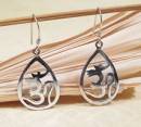 Ohrringe OM AUM Symbol - 925 Sterling Silber - Yoga Ohrschmuck - Nepal