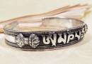 Tibet Mantra Armreif  Om Mani Padme Hum  925er Silber  Drachengravur - Nepal