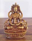 Buddha Amitayus - Statue aus Bronze - feuervergoldet - Nepal 