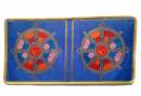 Tibetische Brokatdecke - Rad der Lehre Dharma Chakra - blau - Buddhismus - Nepal