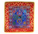 Tibetische Decke - Altardecke - Doppel Dorje Vajra - Lotus Brokat  - Lotos - blau - Nepal 