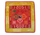 Tibetische Decke - Altardecke - Doppel Dorje Vajra - Lotus Brokat  - Lotos - rot - Nepal 