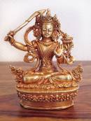 Buddha Manjushri - Herr der Weisheit - Statue aus Bronze - feuervergoldet - Nepal