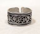 Filigraner Ring - 10 mm breit - versilbert  - Nepal