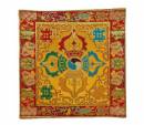 Altar Decke aus Brokat - Doppel Dorje Vajra - Tibetische Symbole - gelb - NEPAL #1