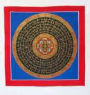 Thangka goldenes Mandala - Endloser Knoten - Mantra - handgemalt - Nepal 