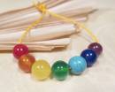 Sieben Chakra Perlen Set - 7 Farben - 8mm - Edelstein - Chakren Yoga - DIY - Nepal