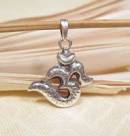 Anhänger OM - AUM - graviert - 925er Sterling Silber - Nepal