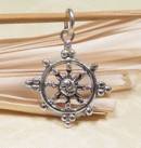 Anhänger DHARMACHAKRA - Rad der Lehre - 925er Sterling Silber - NEPAL - Tibet