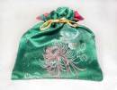 Beutel aus Brokat  Geschenkverpackung  20x20cm - Schmucktasche  grün - Nepal