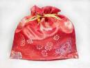 Beutel aus Brokat  Geschenkverpackung  20x20cm - Schmucktasche  rot - Nepal