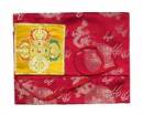Tuch - Buchumschlag für Bücher u. Texte - Drachen Motiv - 72x72 cm - weinrot - Nepal