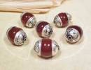 Tibet PERLE - Achat mit Silberkappen - NEPAL