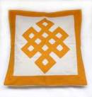 KISSENHÜLLE aus NEPAL - ENDLOSER KNOTEN - Farbe orange