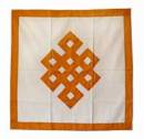 Tischdecke Endloser Knoten - 88x88cm - Baumwolle - Glückssymbol - orange - Nepal 
