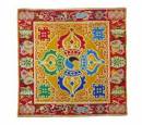 Altar Decke aus Brokat - Doppel Dorje Vajra - Tibetische Symbole - gelb - NEPAL #2