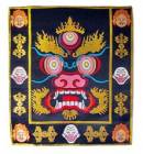 Mahakala - der Beschützer - Altardecke - Wandbehang aus Brokat - Nepal