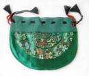 Schmuck Tasche Mandala - Brokat  Beutel - Nepal - grün