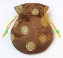 MALA Beutel Brokat - SCHMUCK Tasche - Gr. M - braun - Nepal