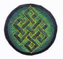 Gestickter Aufnäher - Patch - Endloser Knoten - grün - Nepal