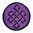 Gestickter Aufnäher - Patch - Endloser Knoten - violett - Nepal