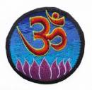 Gestickter Aufnäher - Patch - OM AUM Symbol & Lotus - Nepal
