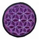Gestickter Aufnäher - Patch - Blume des Lebens - violett - Nepal