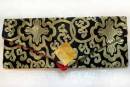 Pecha - Lotus Brokat Tasche für Buddhistische Texte - schwarz - NEPAL Tibet