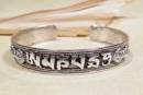 Tibet Mantra Armreif - filigran - 925er Sterling Silber - Drachen Gravur - Nepal