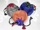 3 Schmuck Beutel aus 100% Seide - Geschenkverpackung - Seidenbeutel Gr. M - NEPAL