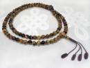 Gebetskette - Mala - Tigerauge Tiger Eye - Mahakala Schützerknoten - Nepal