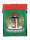 Brokat BEUTEL - Schmuck Tasche - 20x14cm -  Mala bag - Kalachakra Symbol - gr�n - Nepal