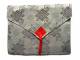 Tibetische Buchhlle - A4 Format - Endloser Knoten - Stoff Tasche - silbergrau - Nepal