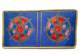 Tibetische Brokatdecke - Rad der Lehre Dharma Chakra - blau - Buddhismus - Nepal