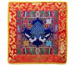 Tibetische Decke - Altardecke - Endloser Knoten - Lotus Brokat  - Lotos - blau - Nepal 