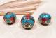 Tibetische K�nstler Perle - Tara - T�rkis und Koralle - Tibetan bead - Nepal