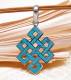 Anh�nger Gl�ckssymbol Endloser Knoten - 925er Sterling Silber - T�rkis - NEPAL