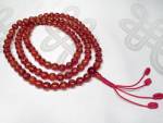 Gebetskette - gravierte Achat Mantra Perlen - Guru Perle u. Stupa - Nepal Tibet