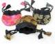 3 kleine SCHMUCK BEUTEL - BROKAT - 3 FARBEN - NEPAL 